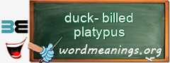 WordMeaning blackboard for duck-billed platypus